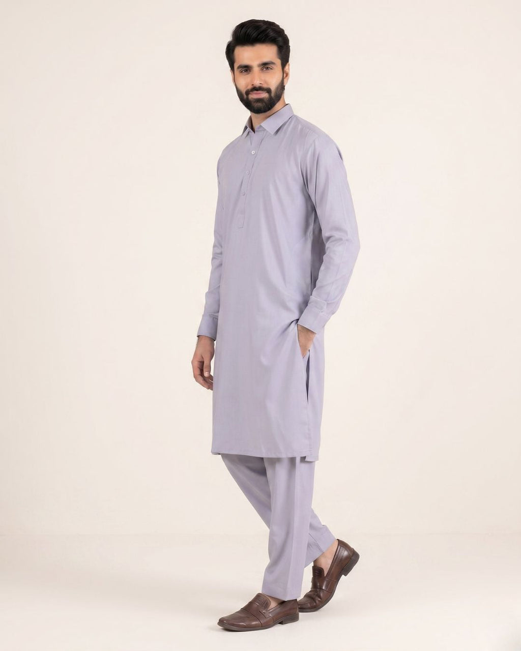Ash Gray Kurta (Blended)