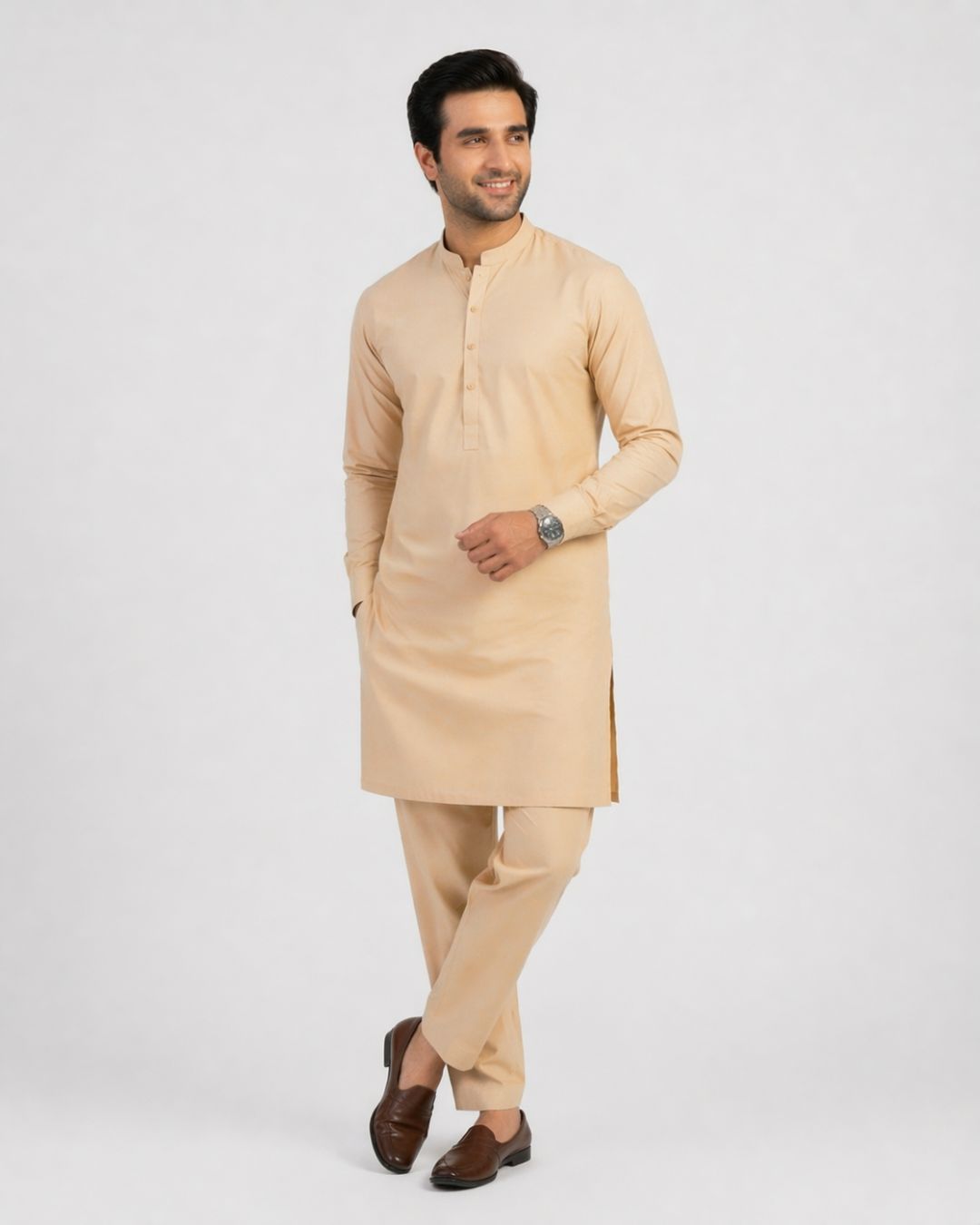 Beige Kurta (Cotton)