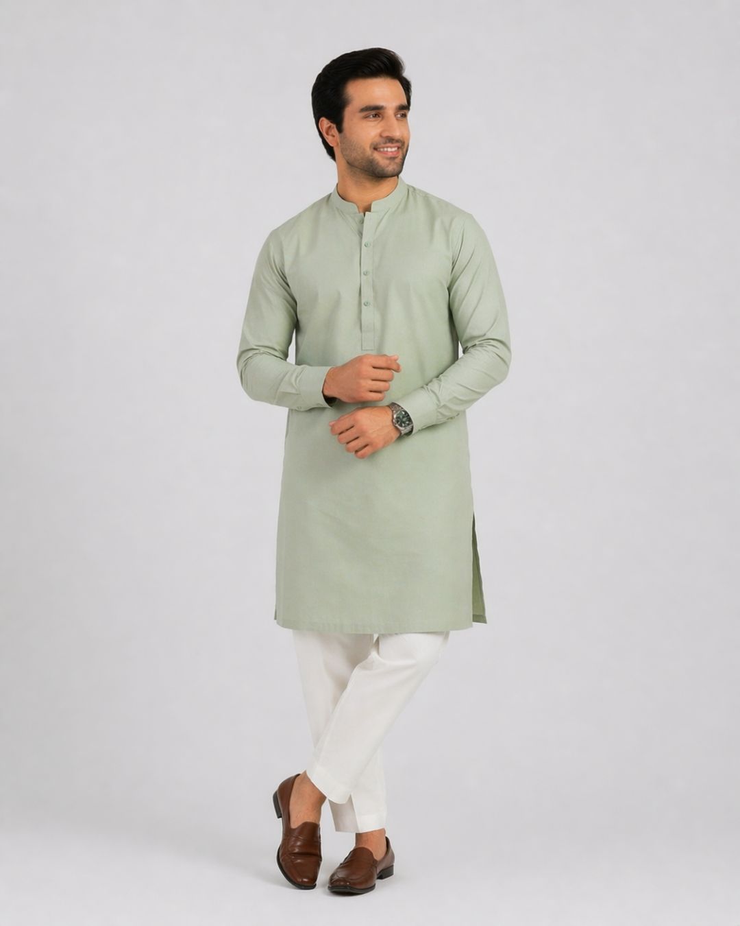 Sage Green Kurta (Cotton)